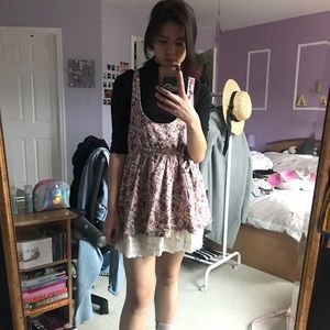 Suspender/Overall Floral Overall Dress